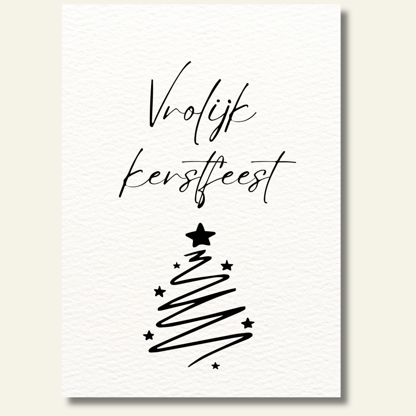 Vrolijk kerstfeest kaartje minimalistisch