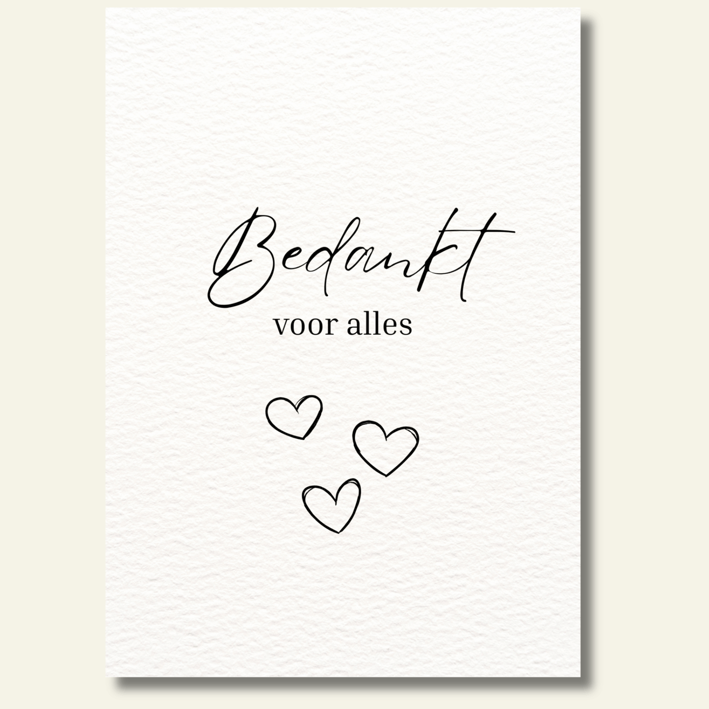 Bedankt voor alles kaartje