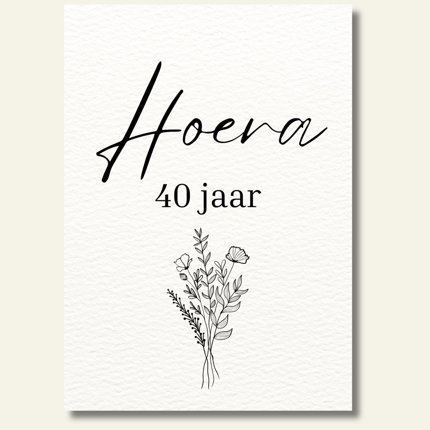 Hoera xx jaar kaartje bloemen