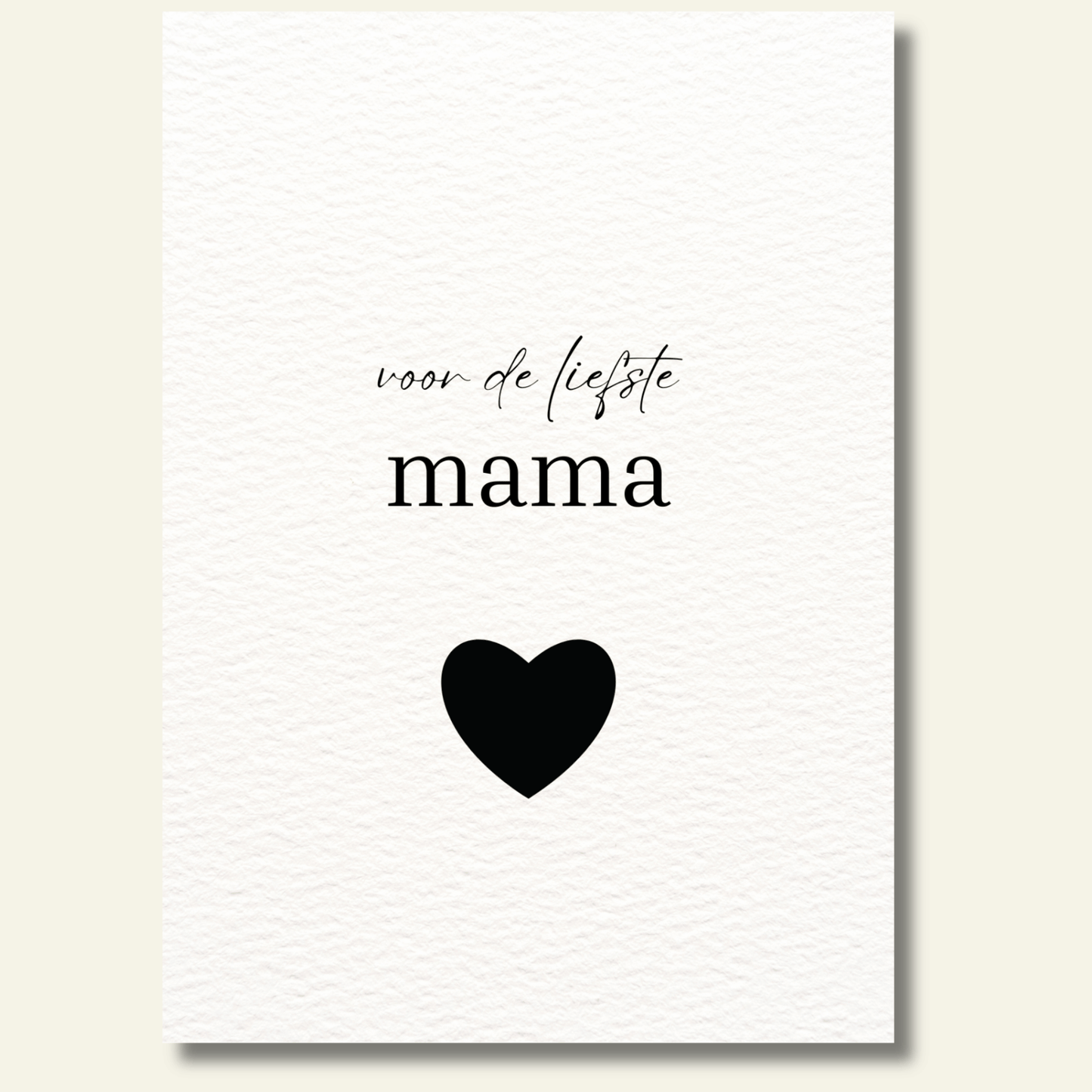 Voor de liefste mama kaartje hartje