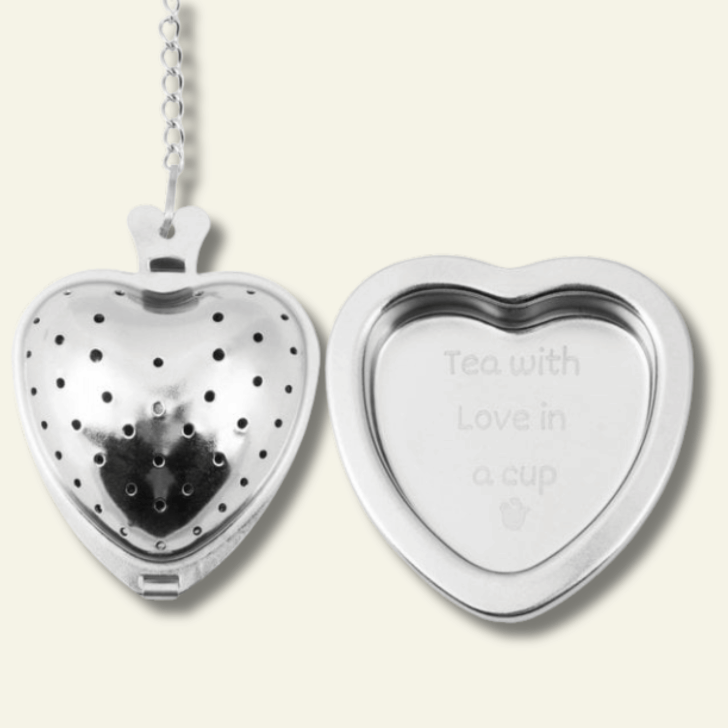 Thee-ei hartvorm met uitlekschaaltje