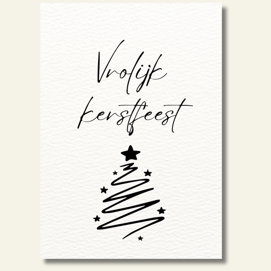 Vrolijk kerstfeest kaartje minimalistisch