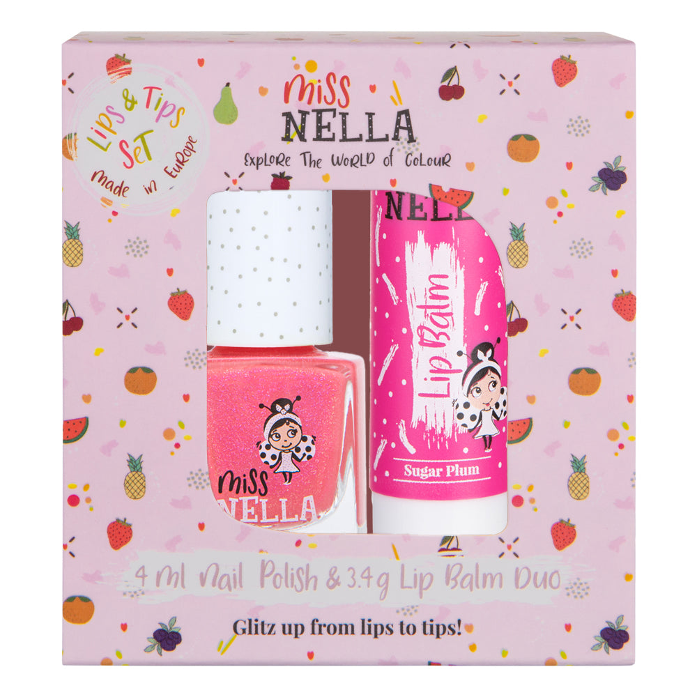 Miss Nella duo pack | Nagellak en XL Lipbalm voor Kleine Beautyfans