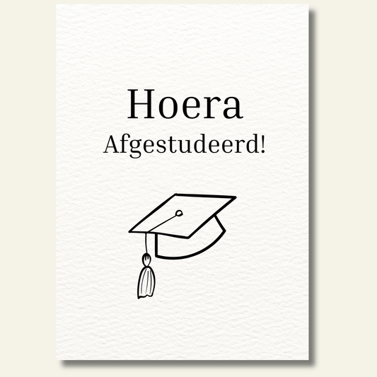 Hoera afgestudeerd kaartje