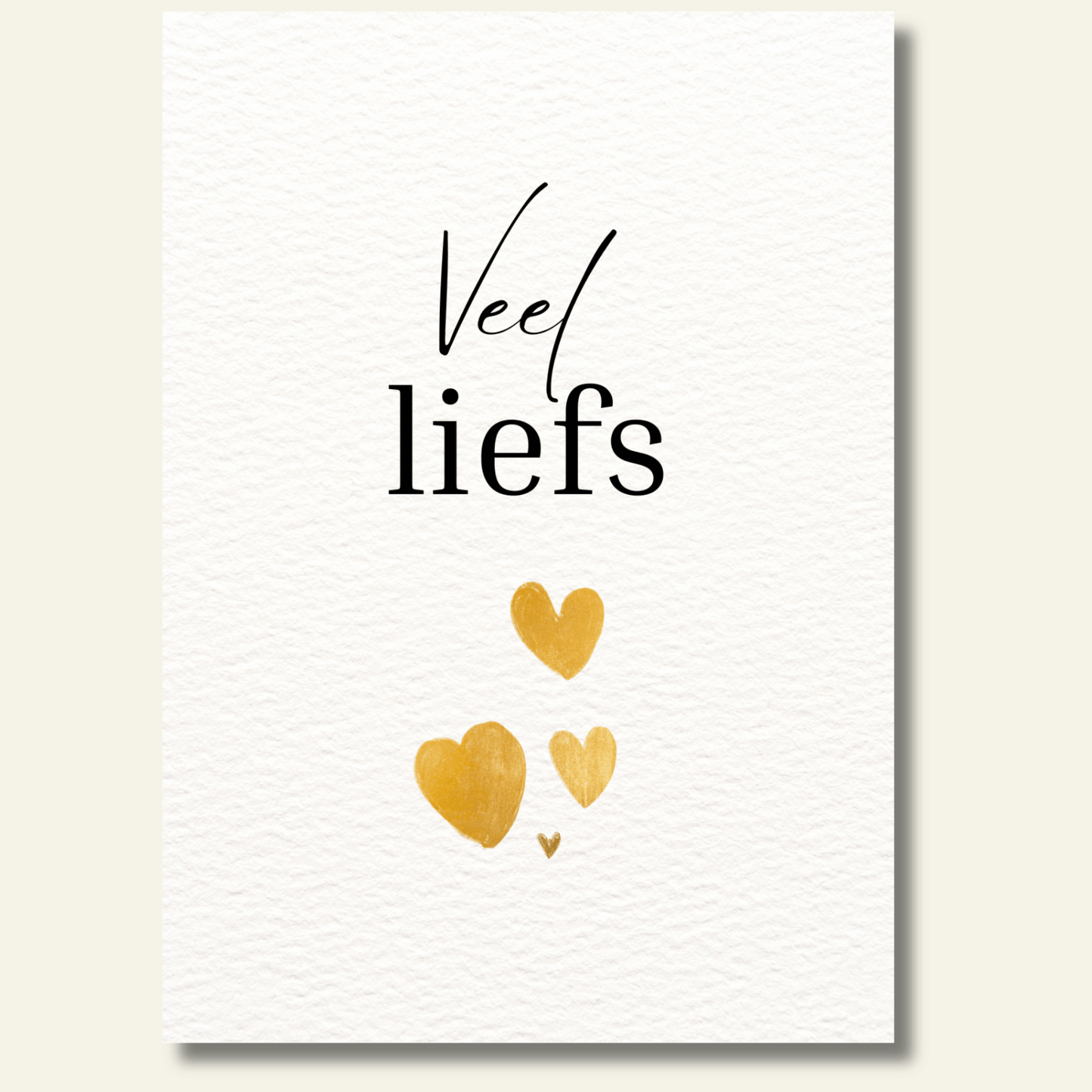 Veel liefs kaartje goud