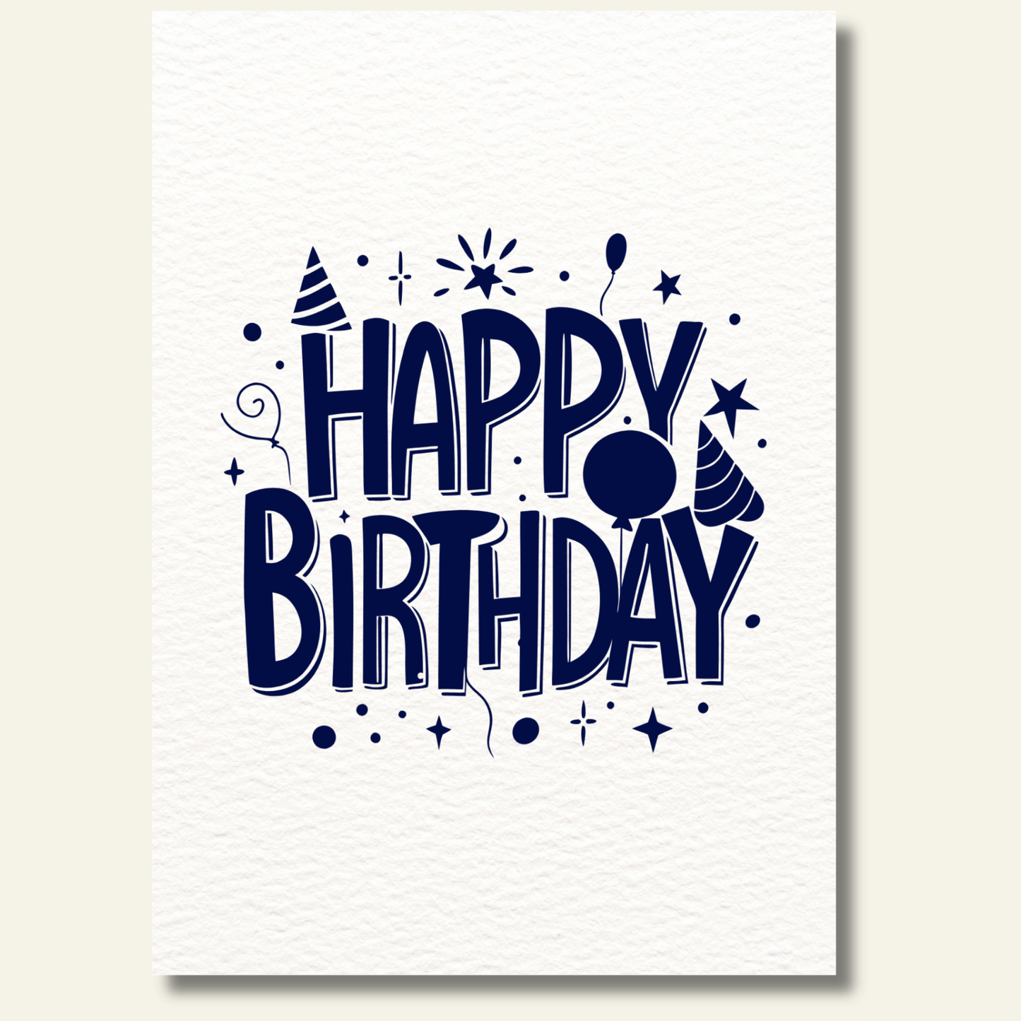 Happy Birthday kaartje blauw