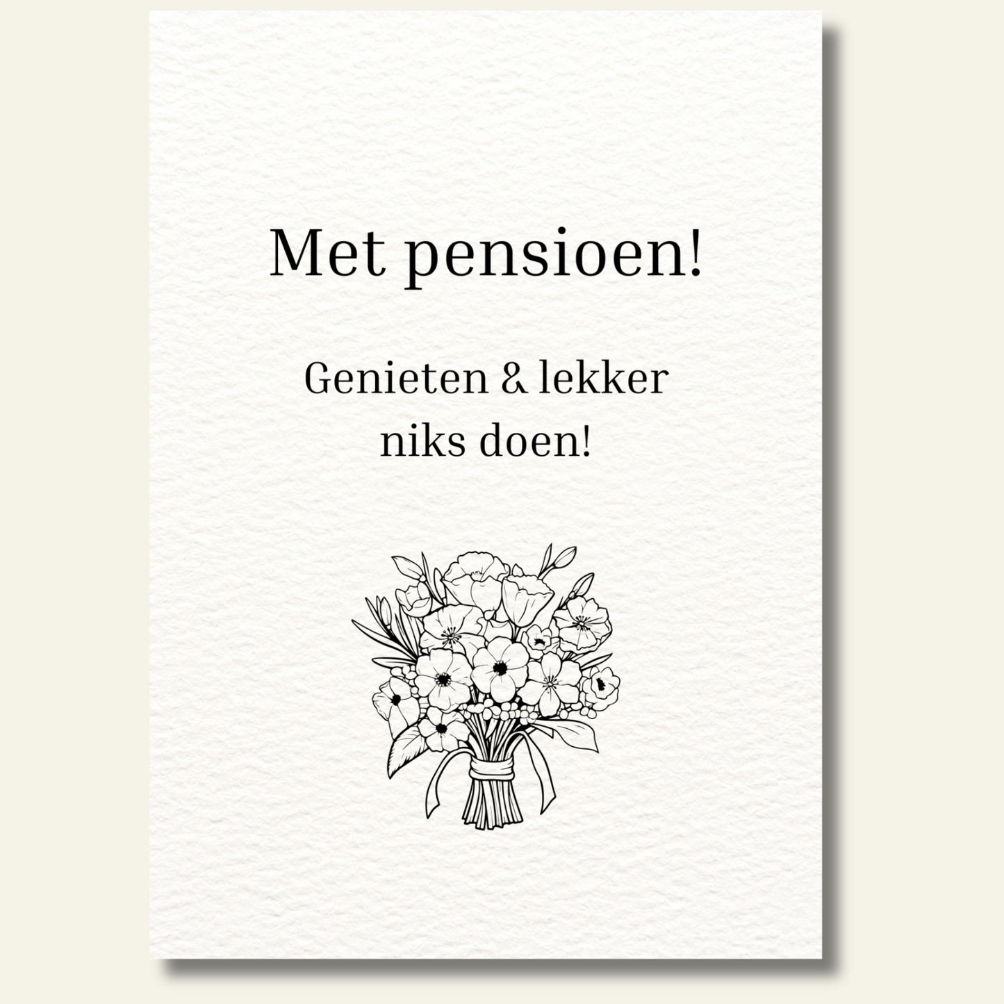 Met pensioen kaartje met bloemen