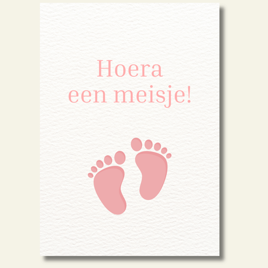 Hoera een meisje kaartje