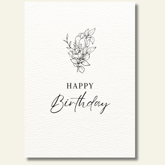 Happy Birthday kaartje bloemen