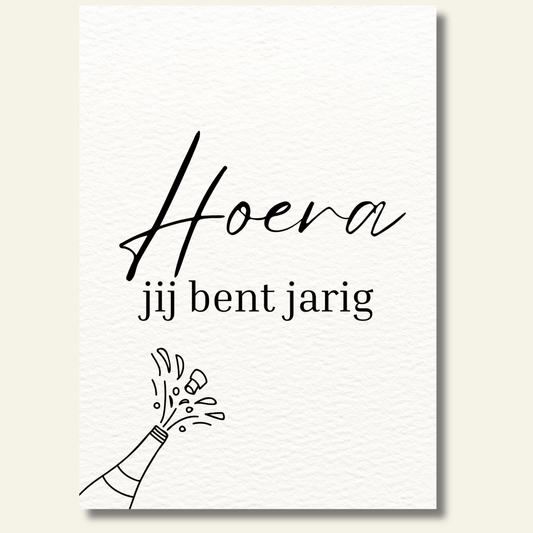 Hoera jij bent jarig kaartje