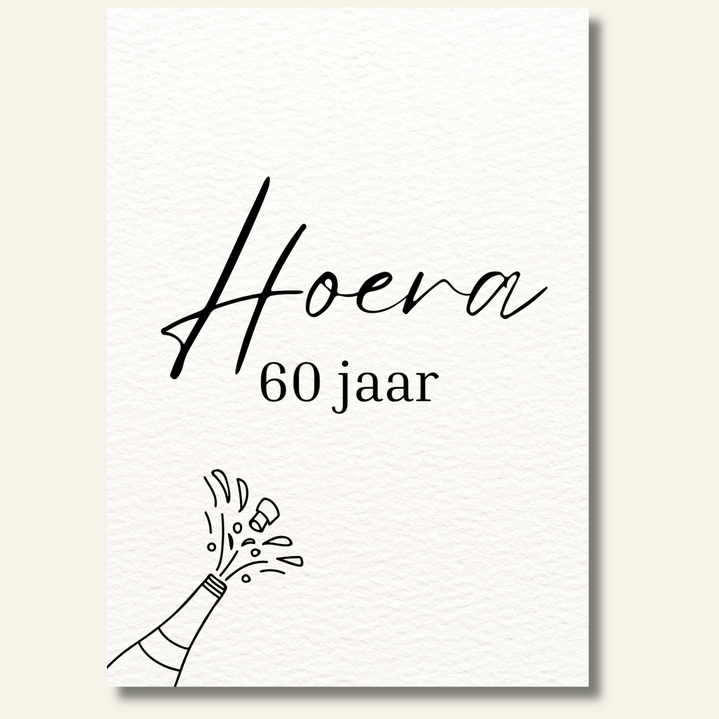 Hoera xx jaar kaartje