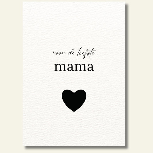 Voor de liefste mama kaartje hartje