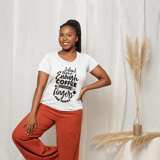 T-shirt vrouw met quote - I don't have enough coffee or middle fingers for today