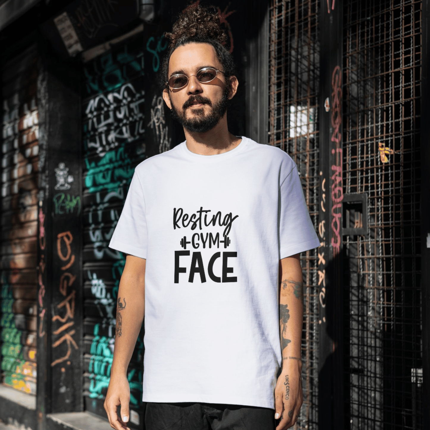 T-shirt vrouw met quote - Resting gym face