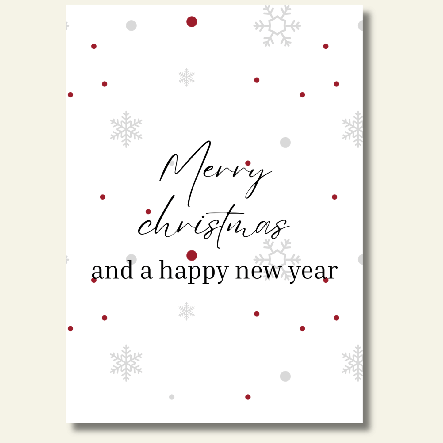 Merry Christmas and a Happy New Year kaartje