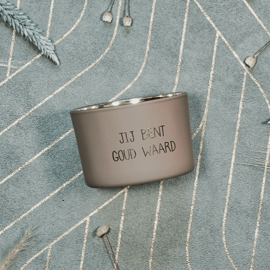 LAATSTE STUKS | Een warm gebaar vol waarde | Sojakaars “Jij bent goud waard”