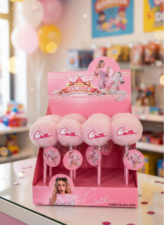 Camille balpen met roze pompon | Schrijven wordt een feestje! ✨🖊️