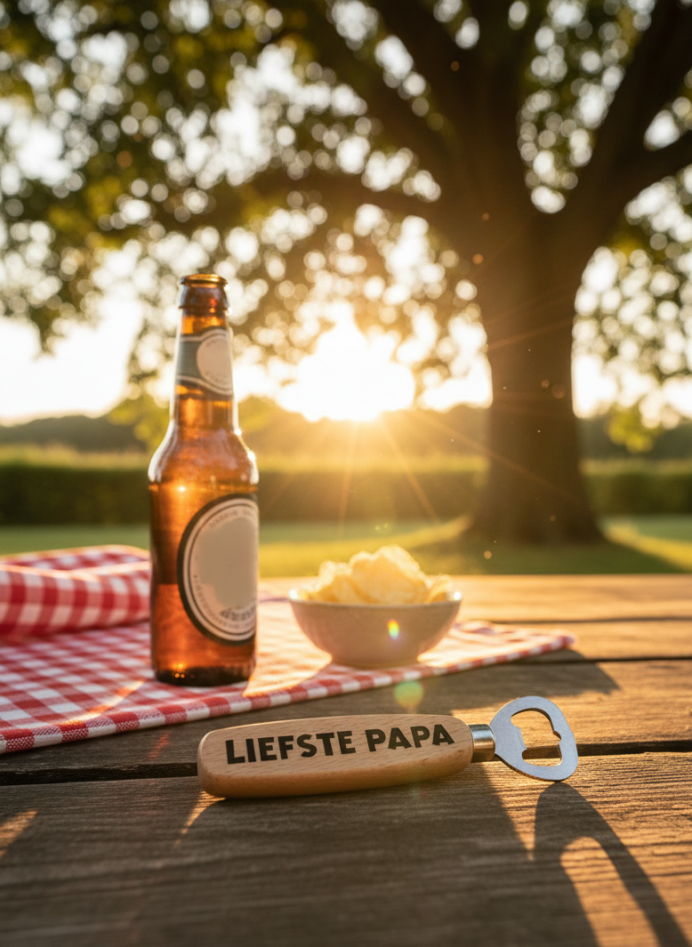 Houten flesopener voor de liefste papa