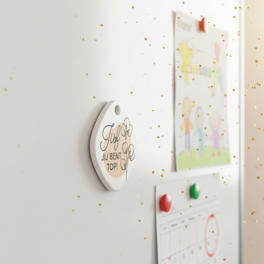 LAATSTE STUKS | Keramieken Magneet Juf | een klein cadeautje met een grote glimlach