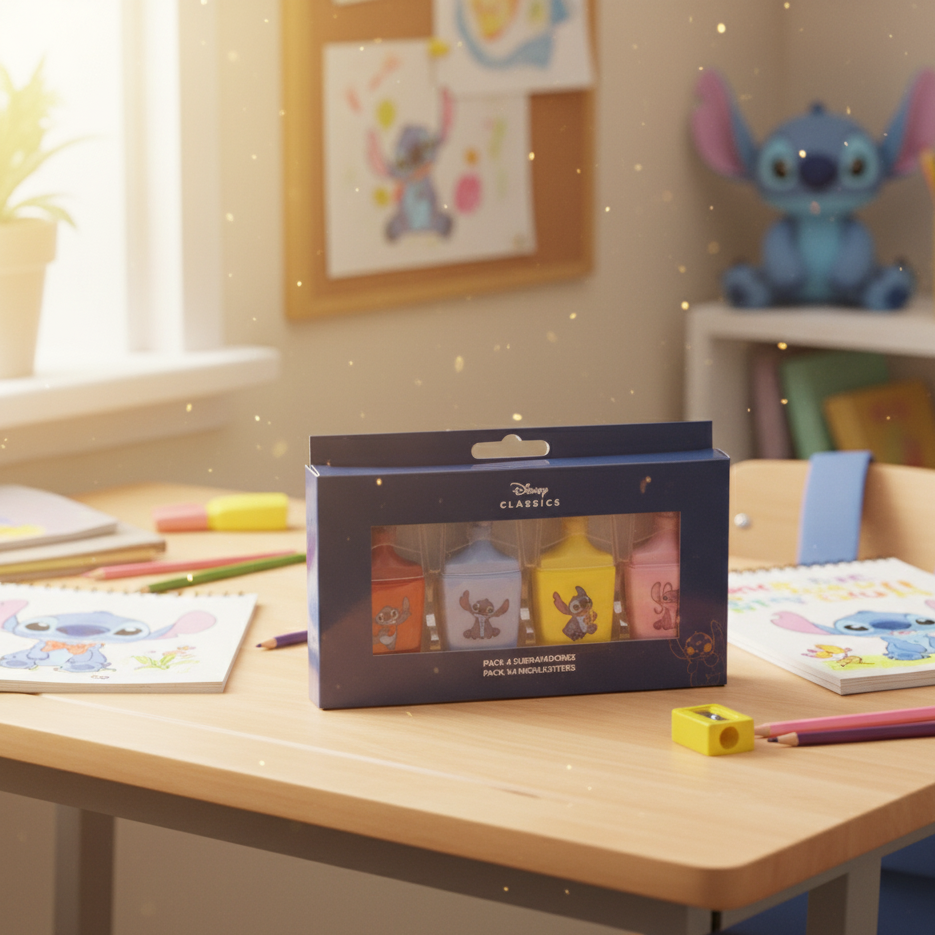 LAATSTE STUK | Stitch Markeerstiften Set | Maak schoolwerk magisch