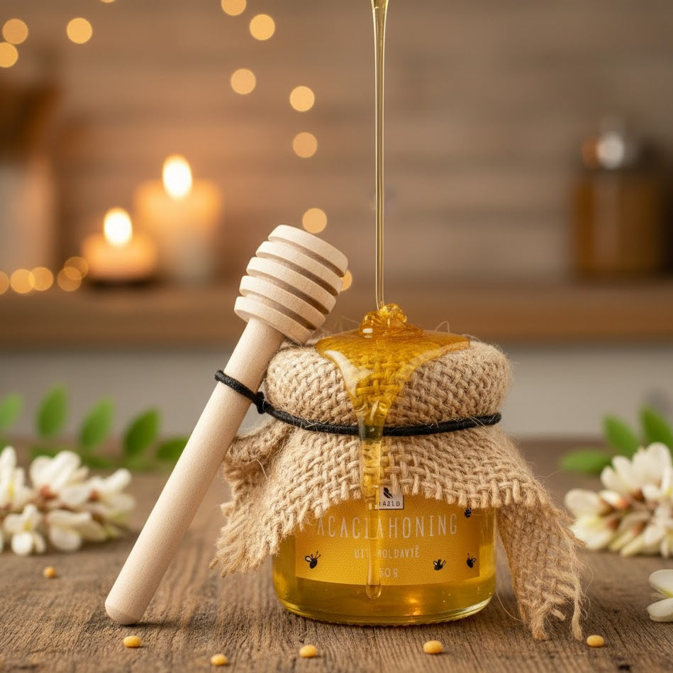 Honingpotje met lepeltje